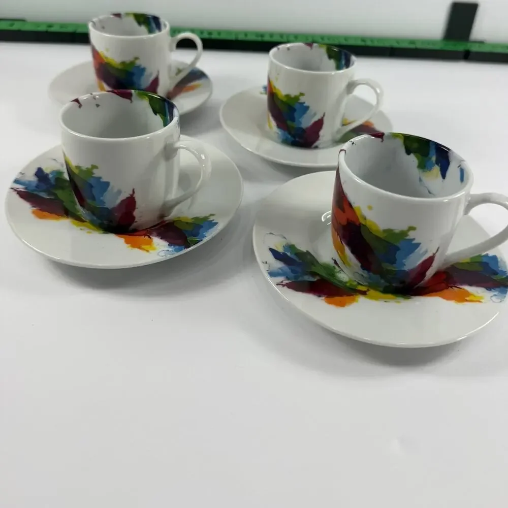 Könitz Porzellan On Colour - Flow Contemporary Espresso Demitasse Cups & Saucers